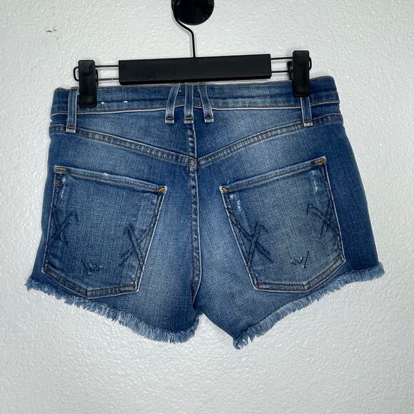 McGuire Womens Shorts Size 24 Denim Blue Cut Out Jean Dark Wash Casual - Picture 2 of 12